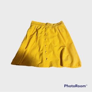 ModCloth yellow polka dot skirt, 1x